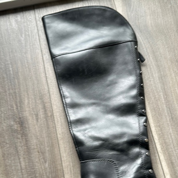 Leather Frank Sarto Black Knee-High Women's Boots - Picture 8 of 12